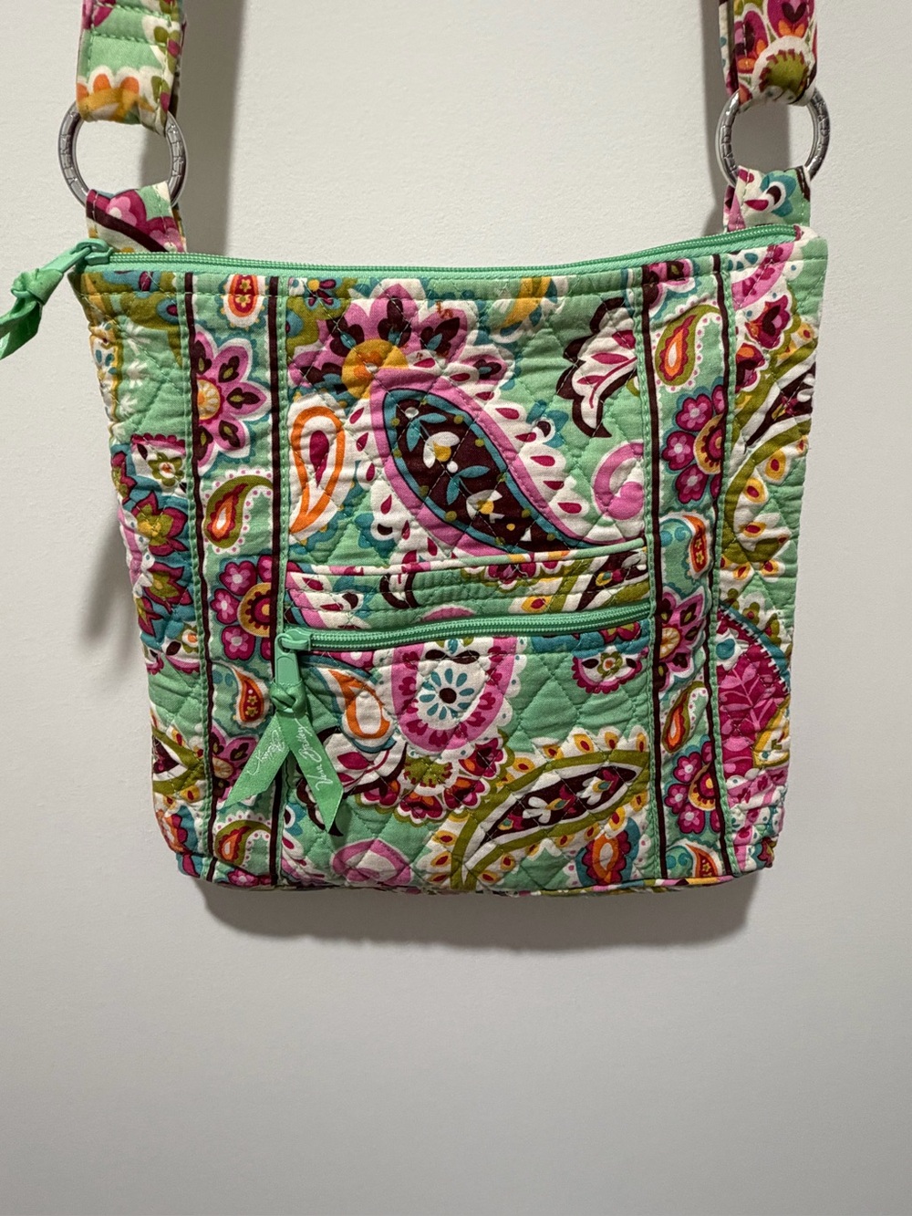 Vera Bradley Teal Multicolor Tutti Frutti  Collection Quilted  Crossbody